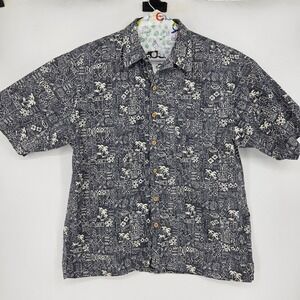 Vintage Ocean Pacific Shirt Mens XL Hawaiian Button Short Sleeve‎ Reverse Print